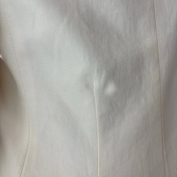 Gianfranco Ferre Italy Off Shoulder Fringe Buttoned Jacket Cream Size 46 US 10 - Picture 10 of 16